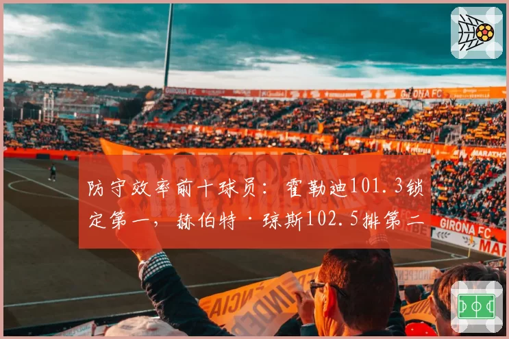 防守效率前十球员：霍勒迪101.3锁定第一，赫伯特·琼斯102.5排第二